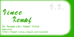 vince kempf business card